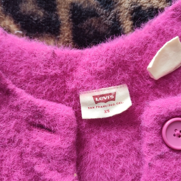 Levi's Vibrant Pink Fuzzy Cardigan - Picture 2 of 2